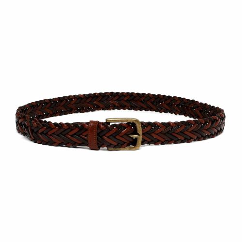 BRAIDED BELT BROWN