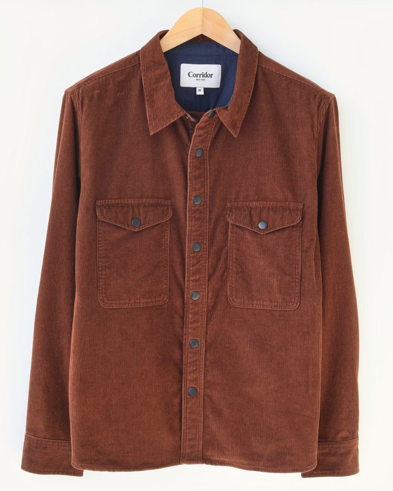 CorduroySnapShirtJacket Brown