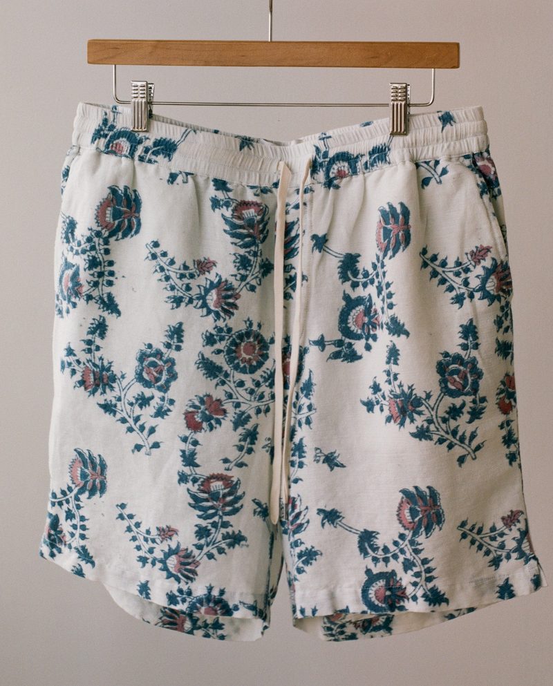 DS0054 FloralHandblockDrawstringshorts