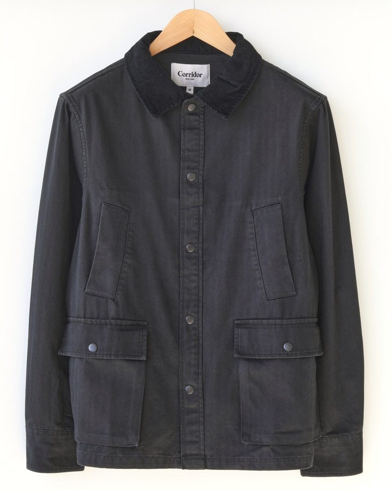 HerringboneCityBarnCoat Black